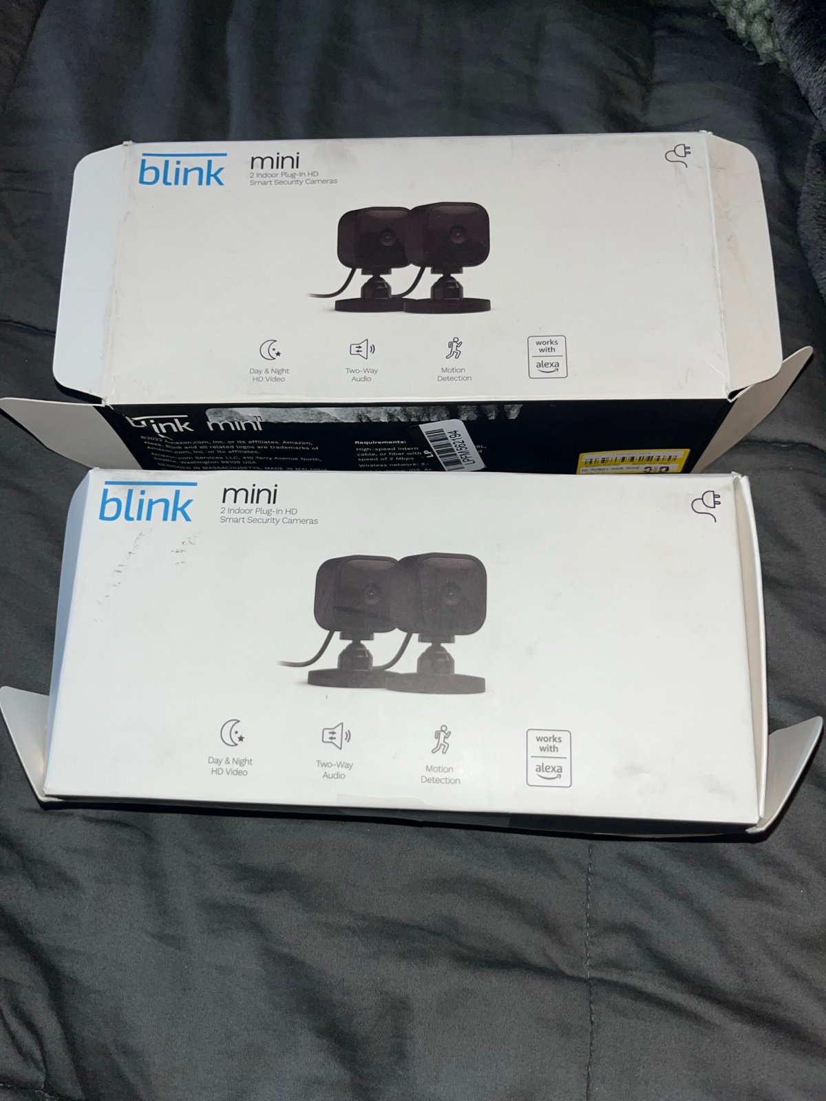 Blink Mini - Compact indoor plug-in smart security camera, 1080p HD video, night