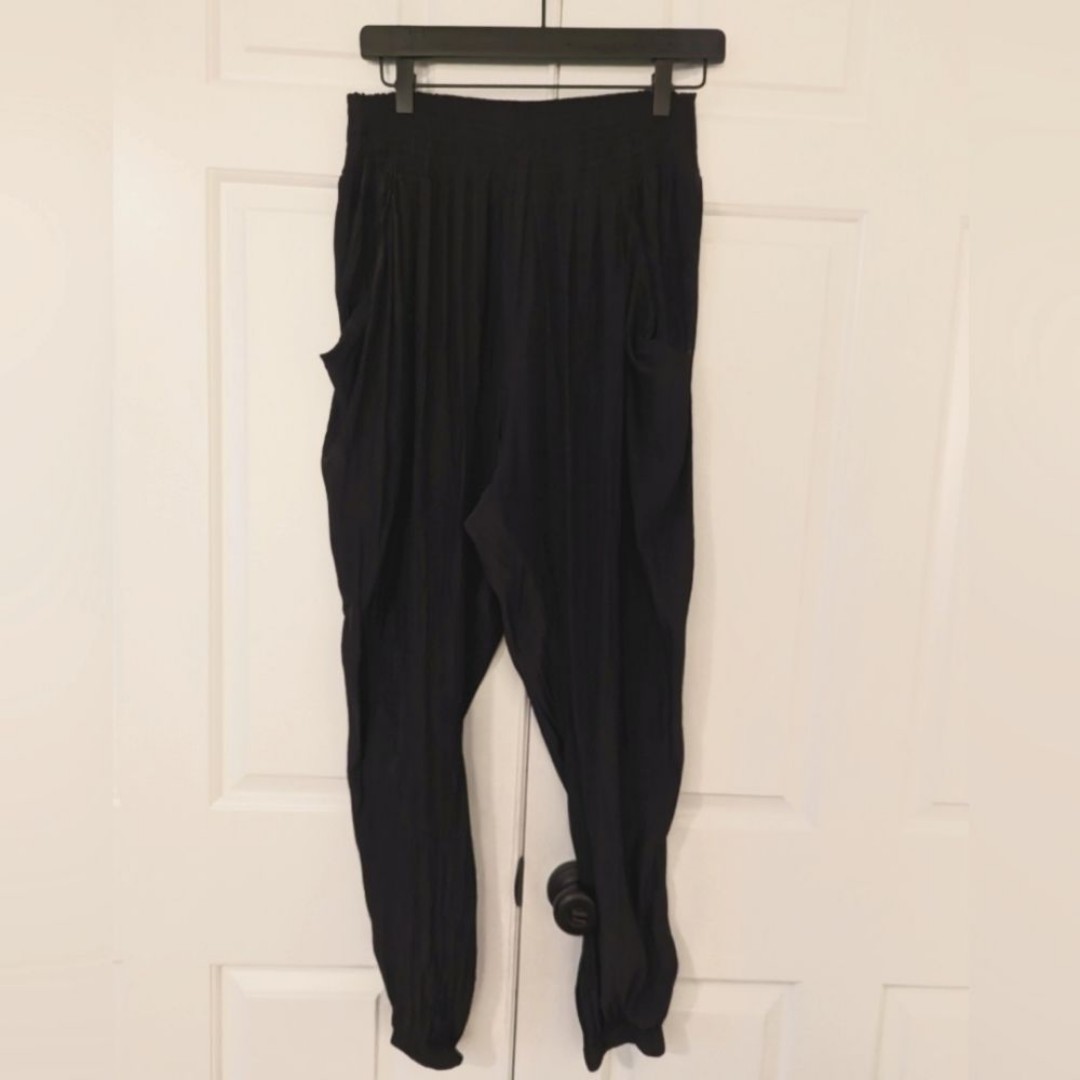 RAMY BROOK Slouchy Pull-On Jogger Pants Pleated Ankle black Size large