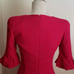 Alexander McQueen V Neck Ruffle Sleeve Fuchsia Pink Sheath Dress 4 Knee length