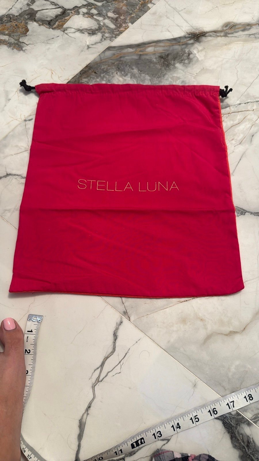 Hot Pink/Orange Stela Luna double color Soft Fabric Bag, Shoe or Accessory Pouch