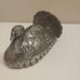 Pottery Barn metal pewter turkey covered butter dish thanksgiving