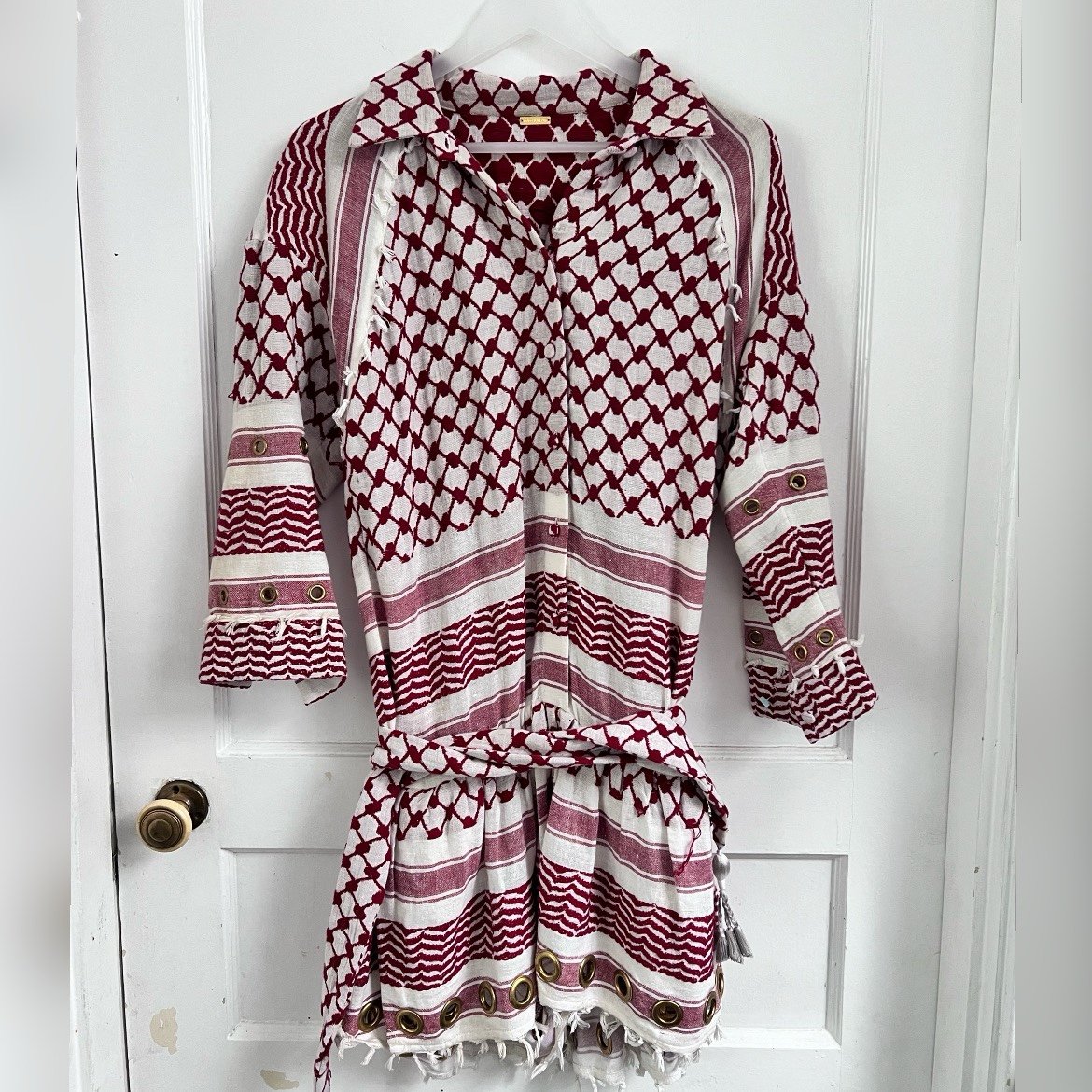 Dodo Bar Or Duna Keffiyeh Tassel Fringe Romper Playsuit Size M