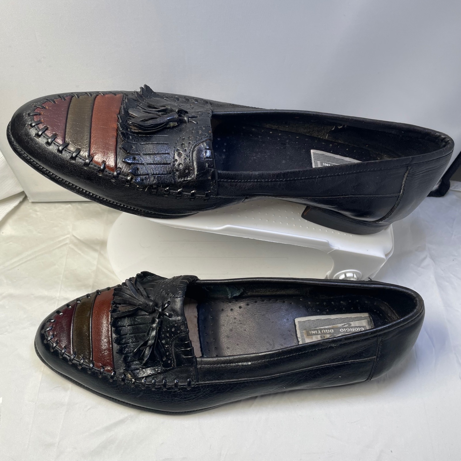 Vintage Giorgio Brutini Leather Tassel Loafers RARE Made in Brazil Men's 10.5