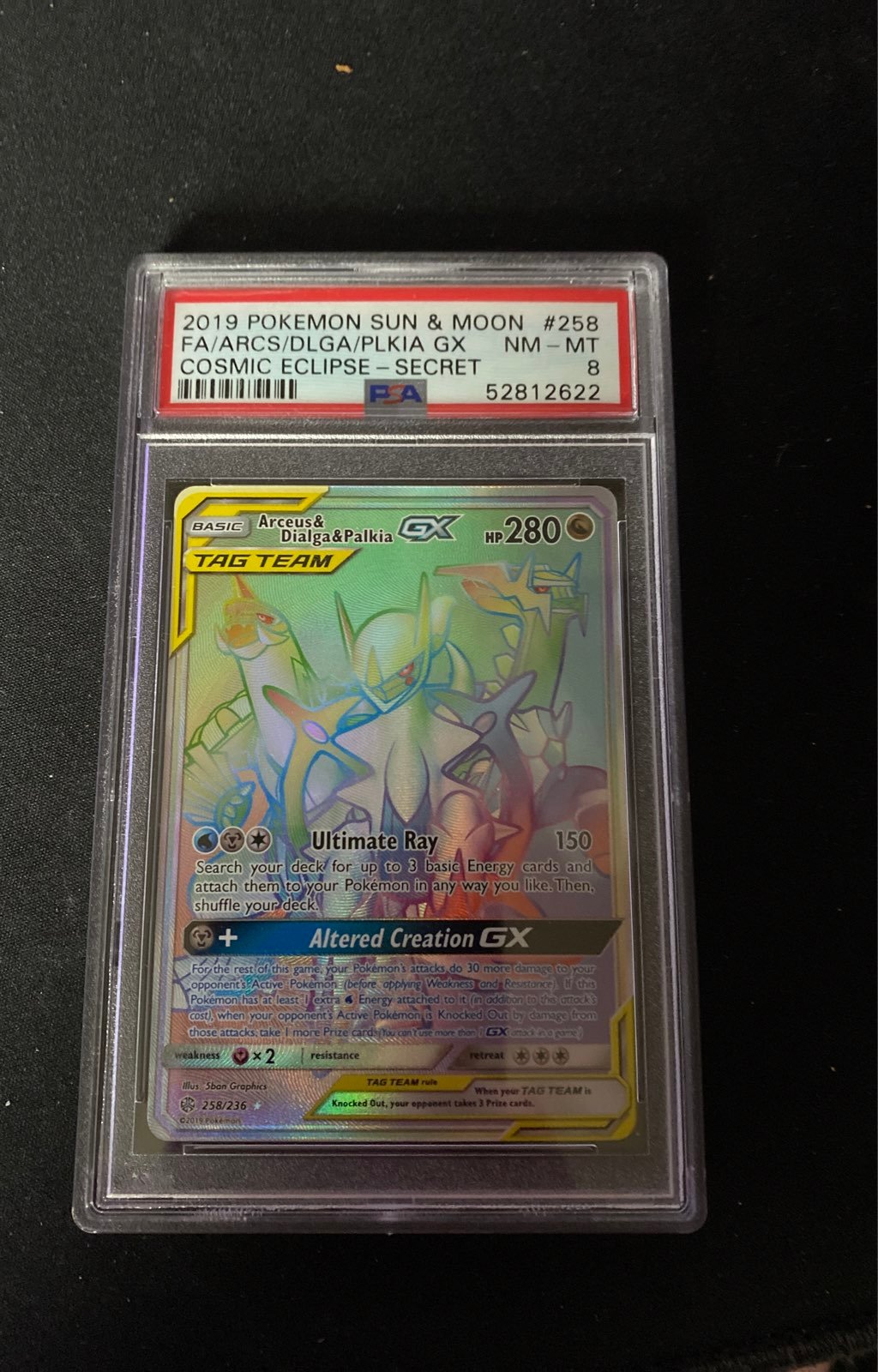 Arceus dialga & palkia secret rare psa 8