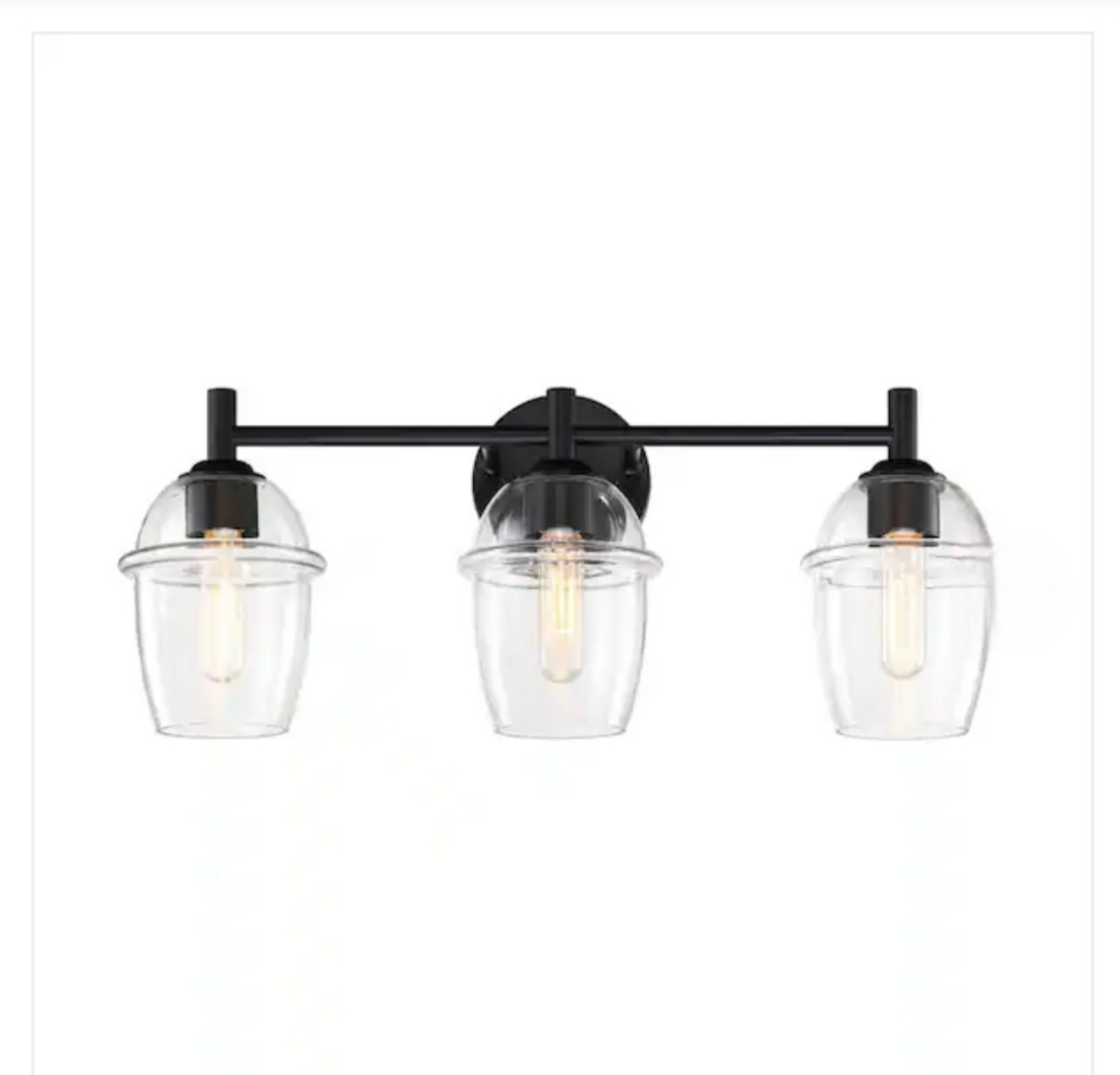 Summer Jazz 24 in. 3-Light Matte Black Vanity Light with Clear Glass Shades