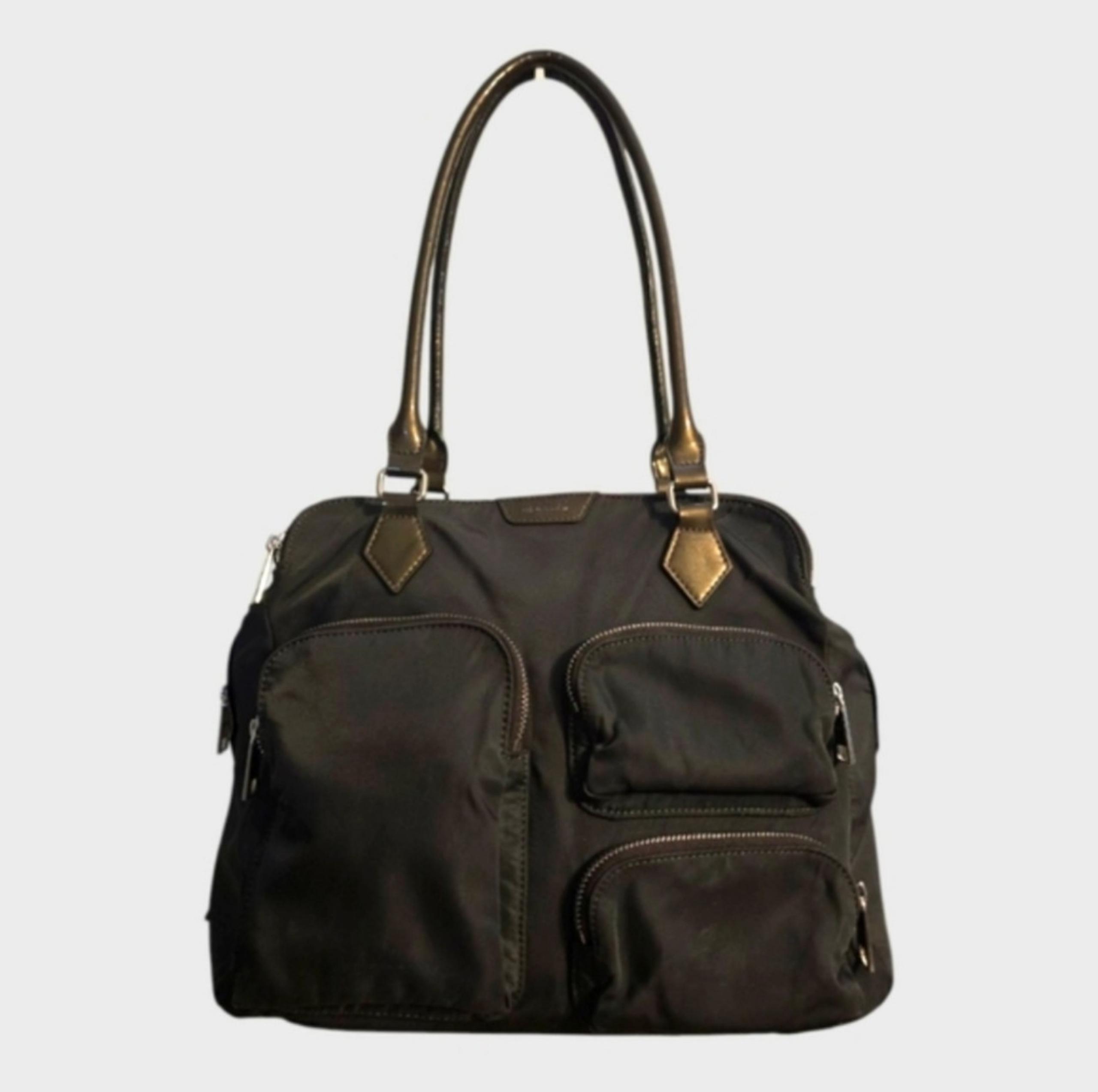 MZ WALLACE Eliza Bedford Shoulder Bag Women's Dark Gray Nylon Luxury Designer