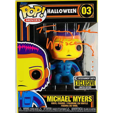 TOMMY LEE WALLACE SIGNED MICHAEL MYERS BLACK LIGHT FUNKO 03 HALLOWEEN BAS 210