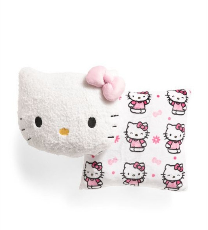 HELLO KITTY Girly Decorative Pillow Set 2 - Pink Bow BNWT 15 LtdEd SO 60
