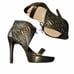 Pour la Victoire Black Stilleto Caged Heel Platforms