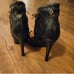 Pour la Victoire Black Stilleto Caged Heel Platforms