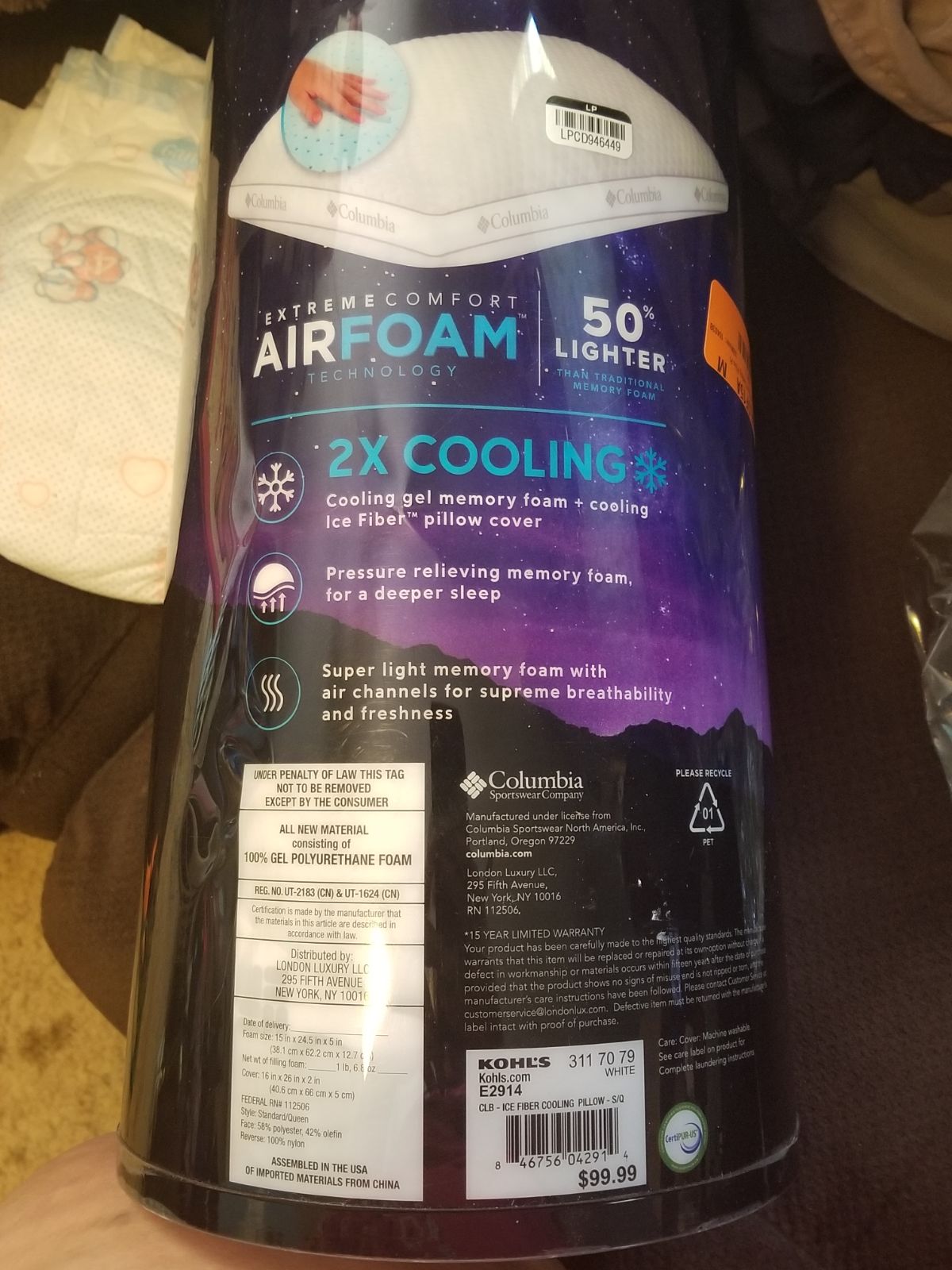columbia airfoam pillow