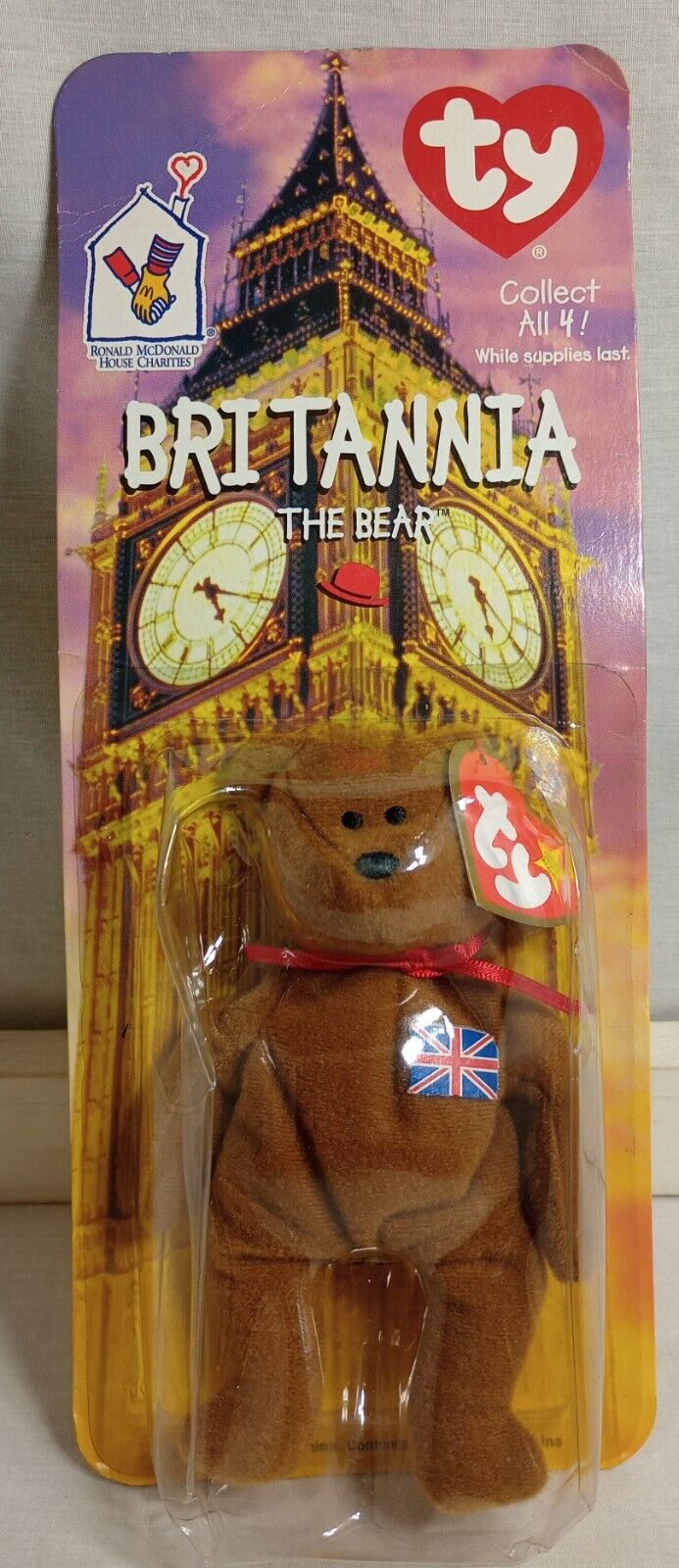 Ty McDonalds Teenie Beanie - Britannia The Bear - BOX ERRORS - 1999- Mint In Box