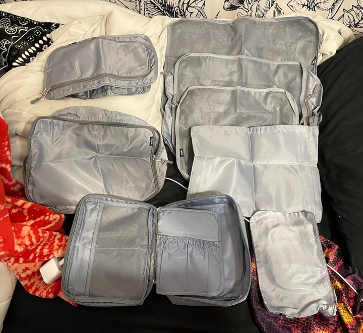 BAGAIL 8 Set Packing Cubes Luggage Packing Organizers for Travel Accessories-Pew