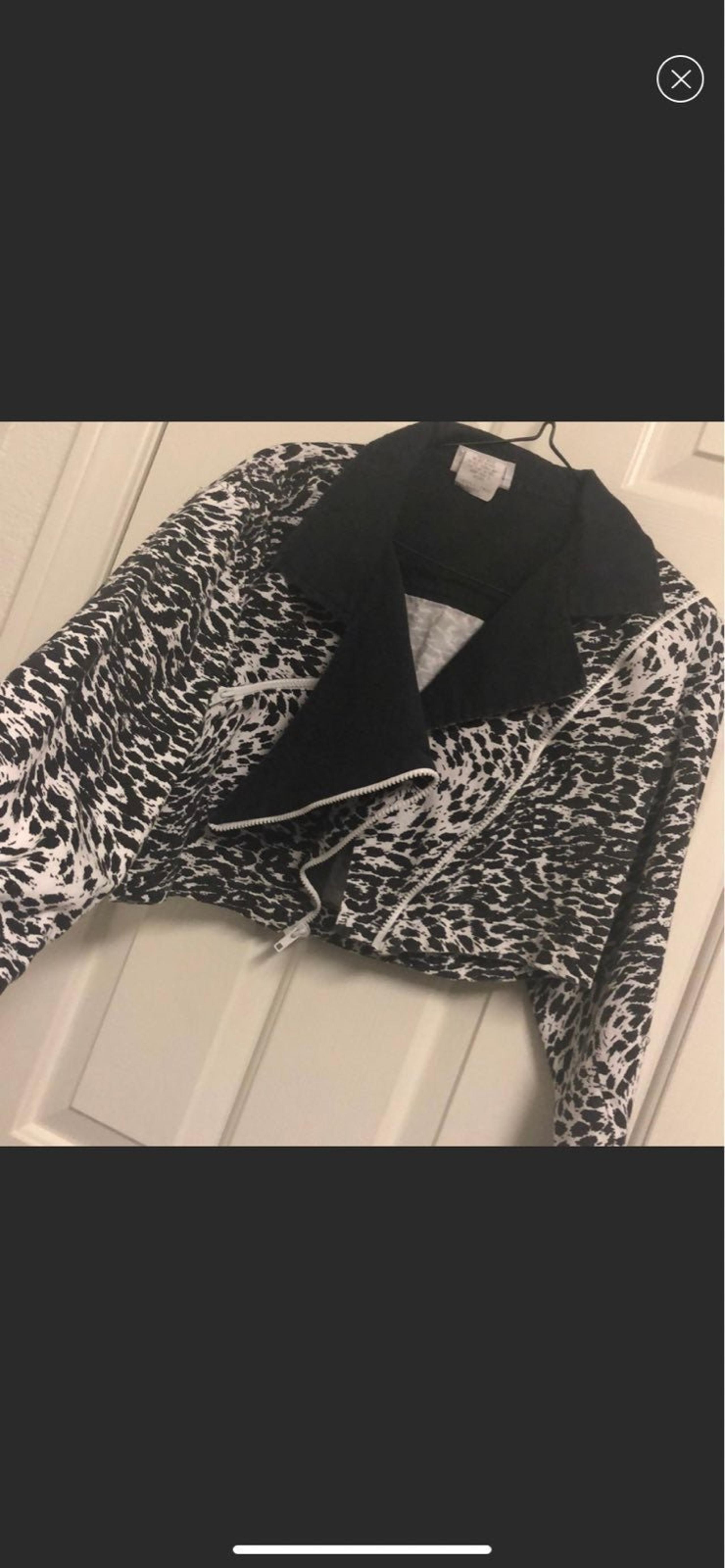 Rad Vintage animal print zip cropped jacket 80s 90s