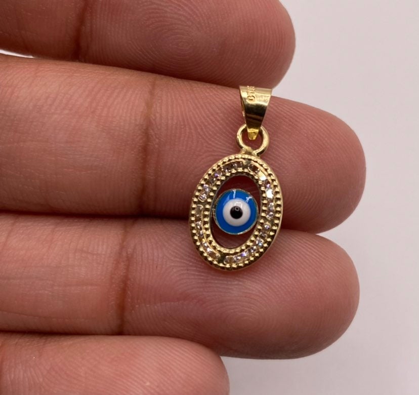 10K Gold Evil Eye Charm