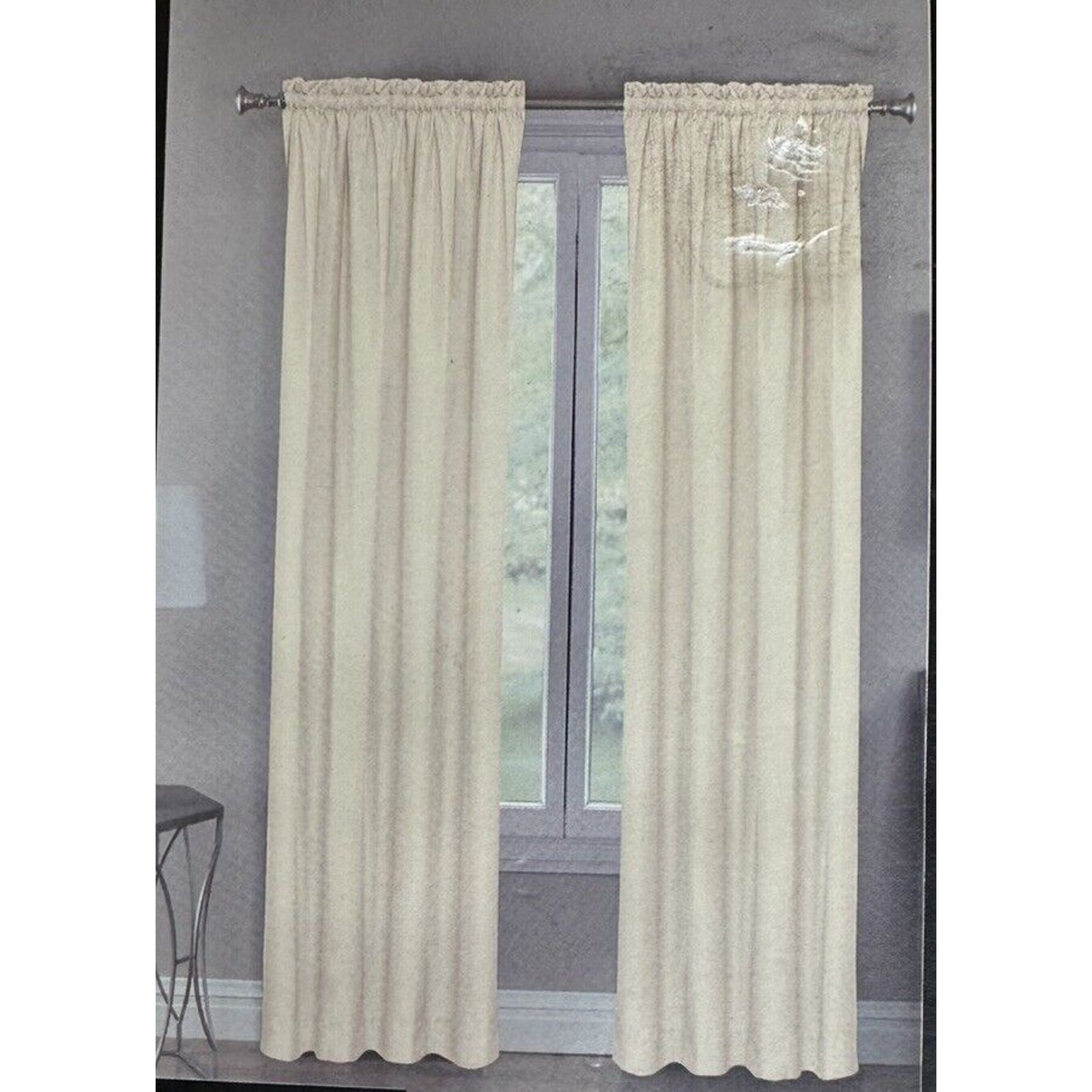 Eclipse Thermaback Insulated Blackout Two Rod Pocket Curtain Panels 84 Ivory