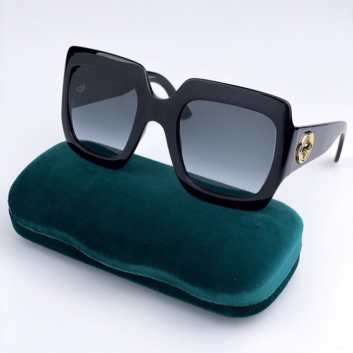 NEW Gucci GG0053SN 001 Black Gray Oversized Square Gradient Sunglasses