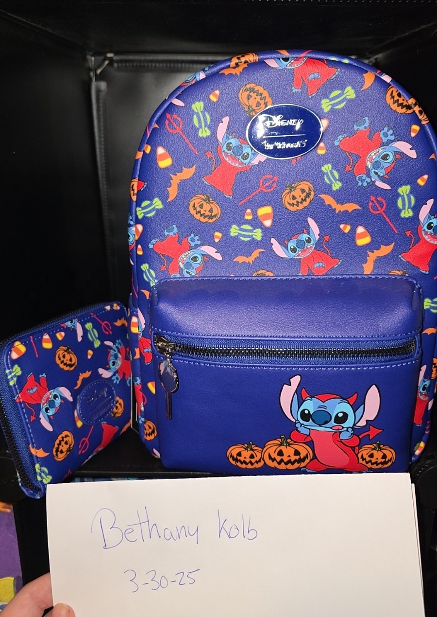 Disney stitch halloween her universe backpack and wallet set