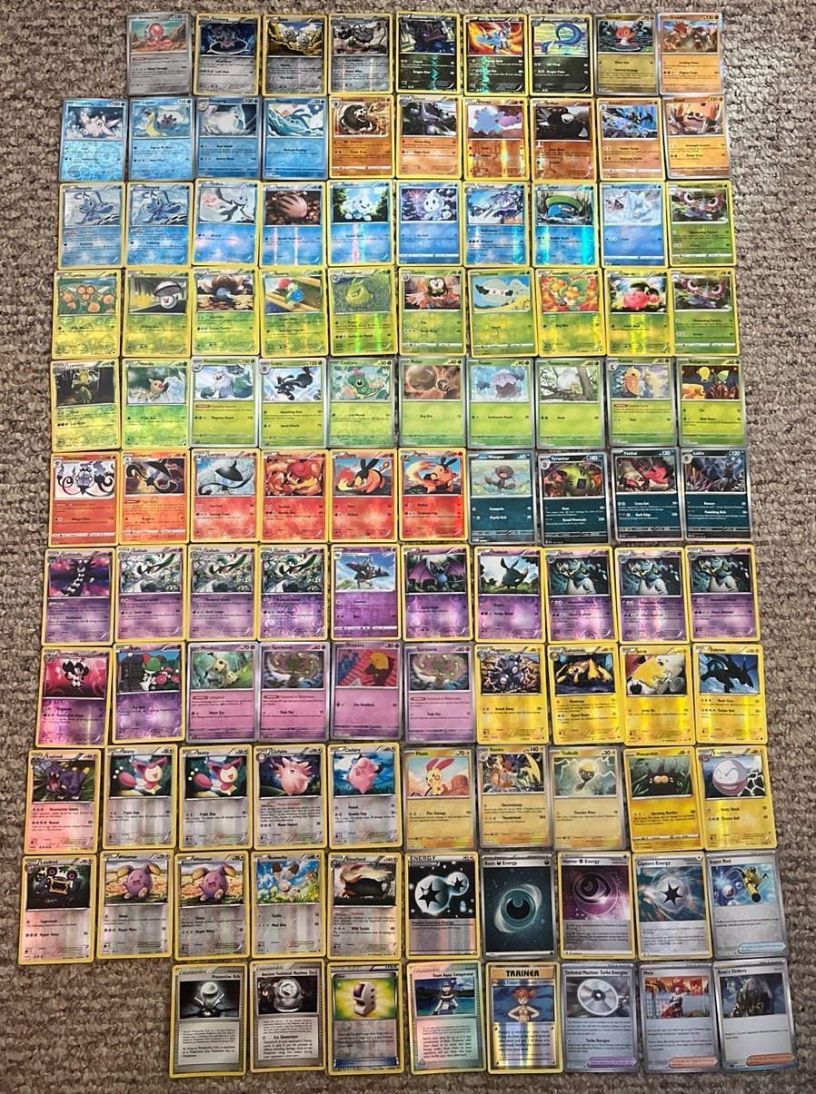 Lot of 107 Holo and Reverse Holo NM/Good Pokemon Cards