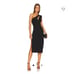 Bardot Aveline One Shoulder Dress Black Midi Cut Out with Side Slit XS