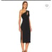 Bardot Aveline One Shoulder Dress Black Midi Cut Out with Side Slit XS