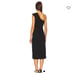 Bardot Aveline One Shoulder Dress Black Midi Cut Out with Side Slit XS