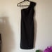 Bardot Aveline One Shoulder Dress Black Midi Cut Out with Side Slit XS