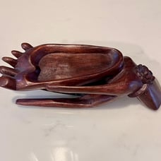 Hand Carved With Intricate Details Wooden Sculpture in a unique hand shape