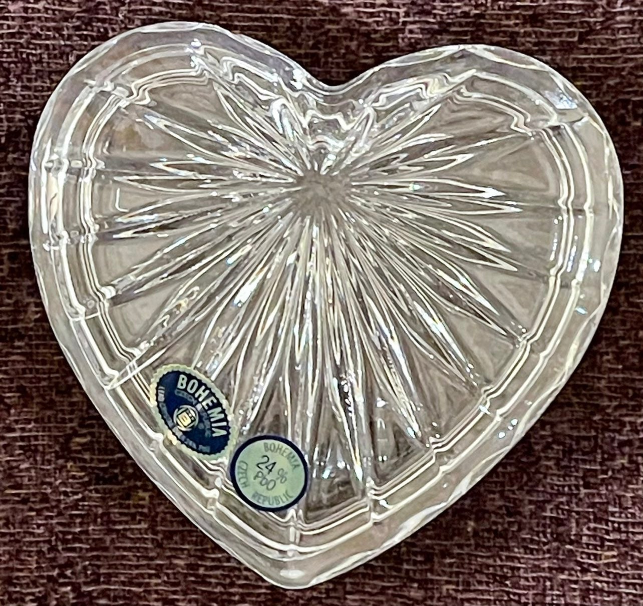 Bohemia Crystal heart-shaped trinket box