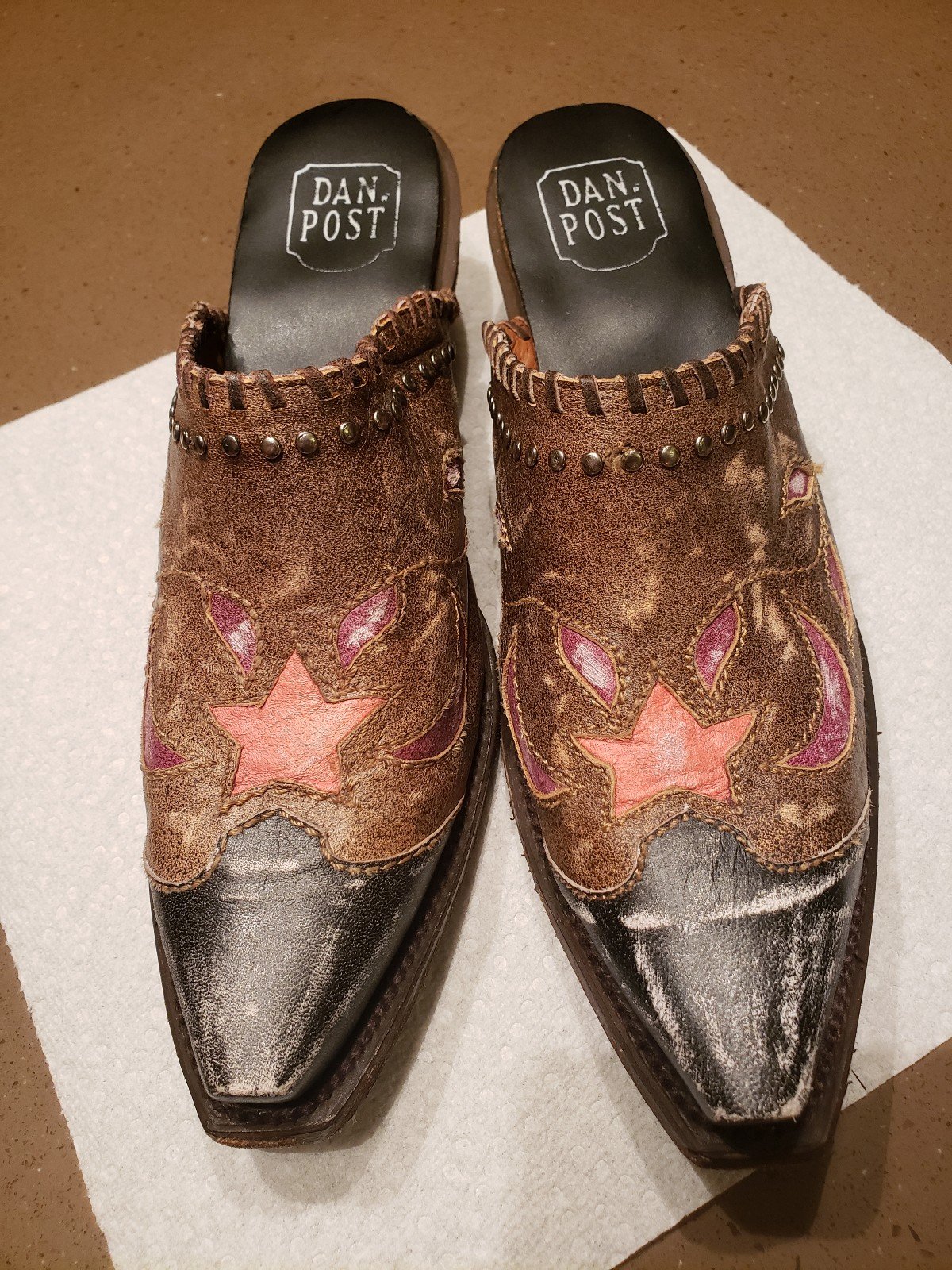 Vintage Distressed Dan Post Mules