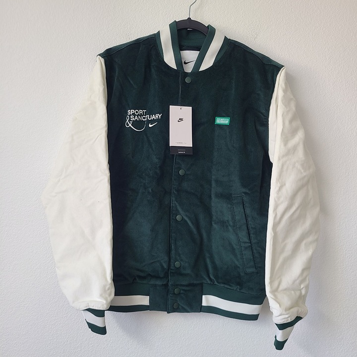 Nike Sport Sanctuary Corduroy Wellness Dept. Jacket FB9972-397 Size S Green