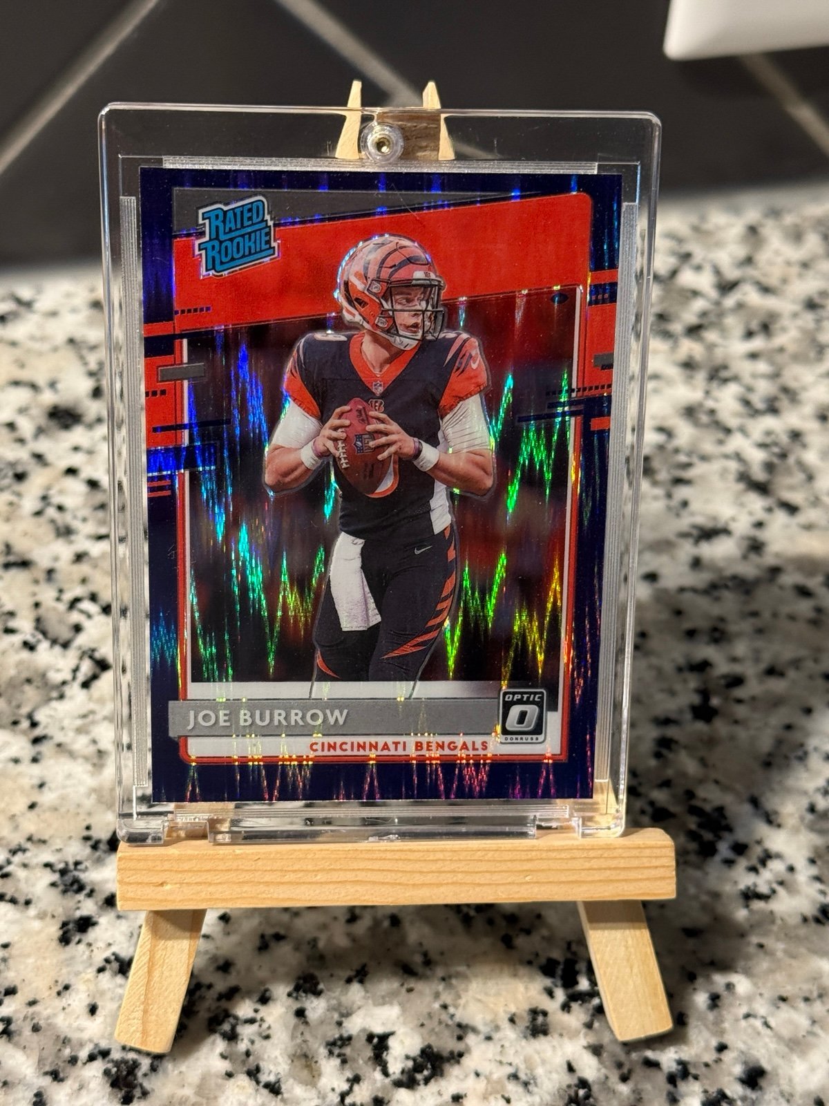 2020 Optic Rated Rookie Purple Shock Prizm #151 Joe Burrow (RC) W/ Hard Case