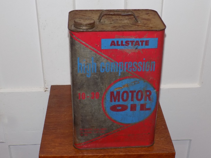 Vintage All State High Compression Motor Oil Empty 10 Quart Can