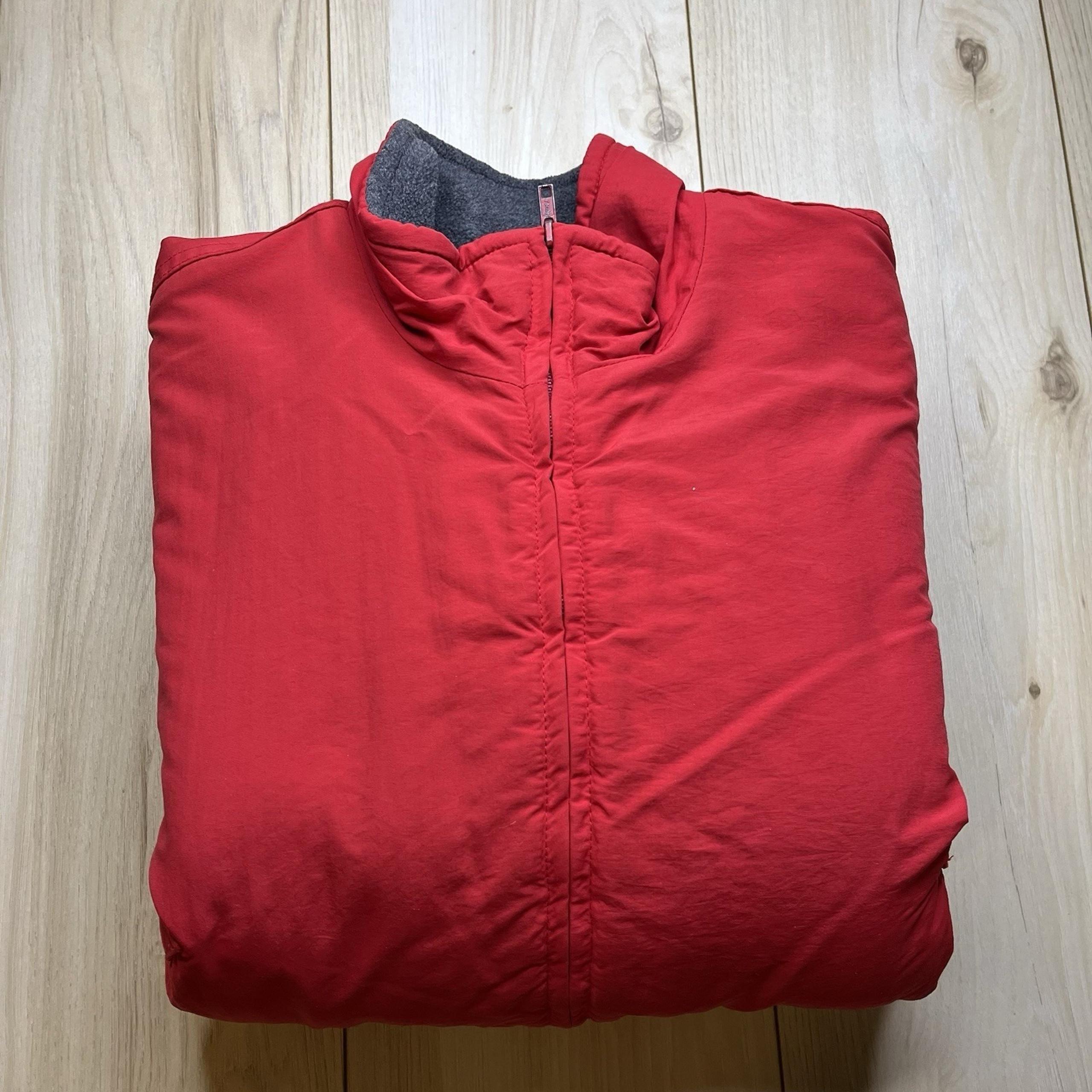 J.CREW Fleece Lined Full Zip Jacket 4 Pocket Red Mens Size Small Vintage