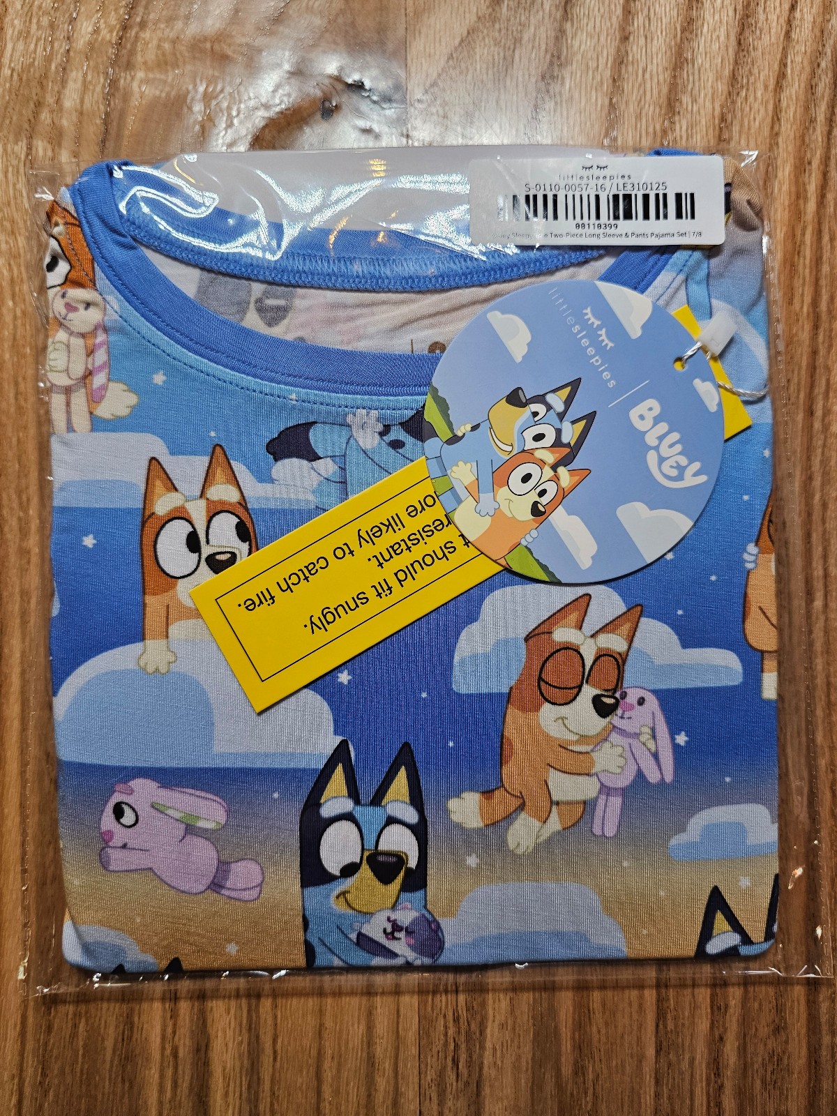 Little Sleepies Bluey Long Sleeve PJ Set Size 7/8 New