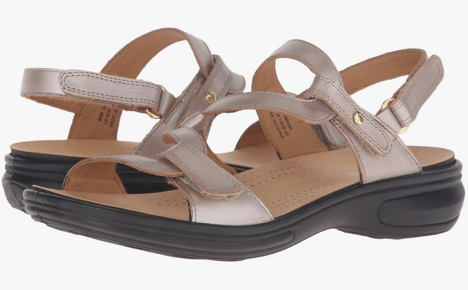revere Woman Miami Champagne Leather 8 Wide (D) US