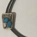 Vintage Metal Bolo Tie, Silver and Turquoise, Mother of Pearl, Nice Design