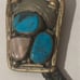 Vintage Metal Bolo Tie, Silver and Turquoise, Mother of Pearl, Nice Design