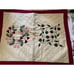 Set Quilted Pillow Shams Dark Red and cream Floral 28x24 Queen