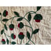 Set Quilted Pillow Shams Dark Red and cream Floral 28x24 Queen