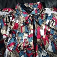 Vintage Ashleigh Morgan Cubist Abstract Geometric Button Shirt Blouse