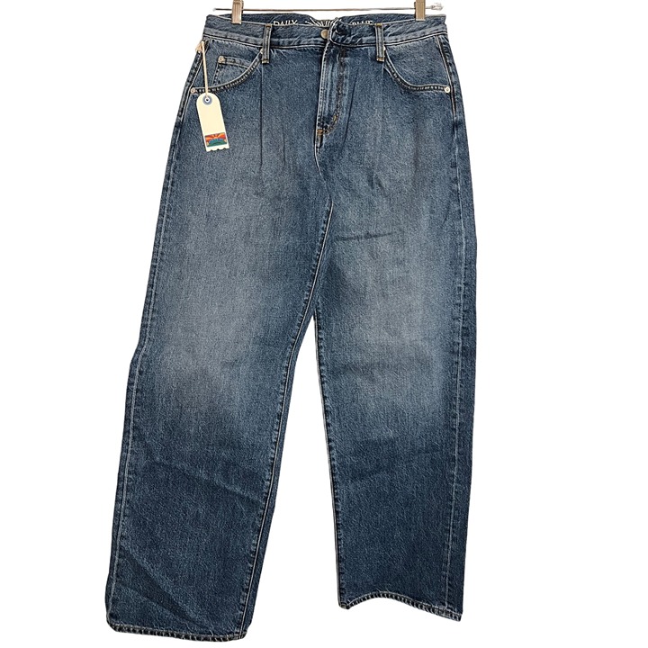 NWT 355 Daily Blue by Adrian Goldschmied LOVE 26 Cotton USA Barrel Legs