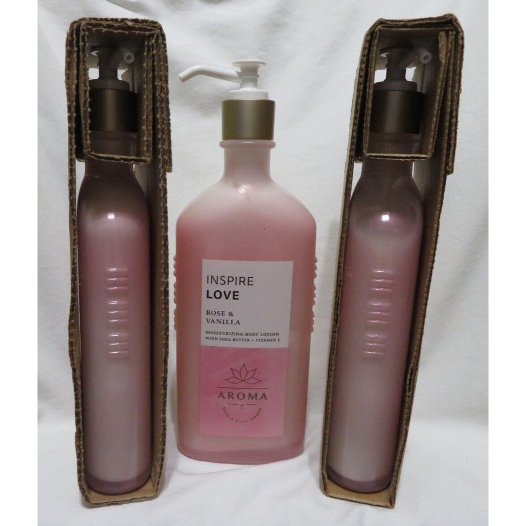ROSE & VANILLA Bath & Body Works Moisturizing Body Lotion 6.5 fl oz x 3