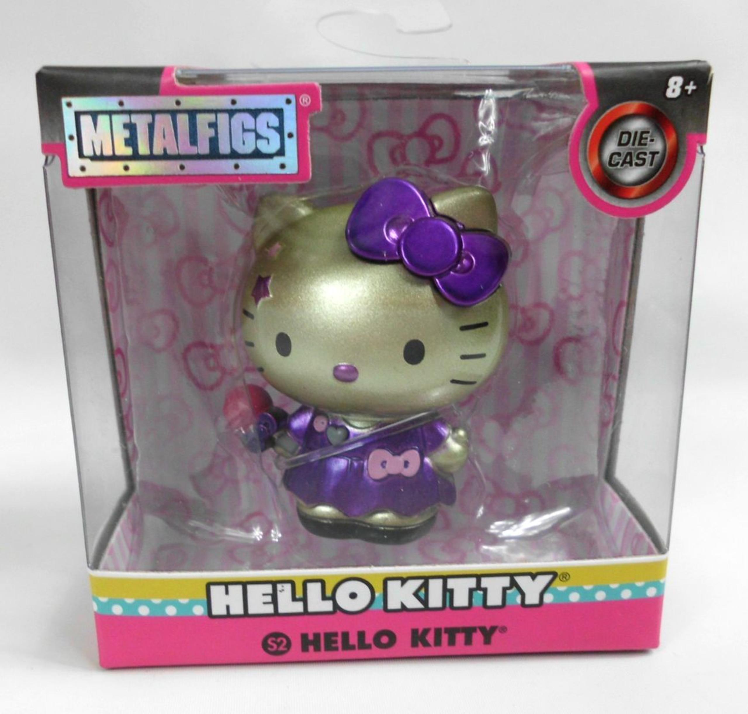Sanrio S2 MetalFigs Gold Hello Kitty Purple Dress 2 Inch Mini Figure Jada Toys