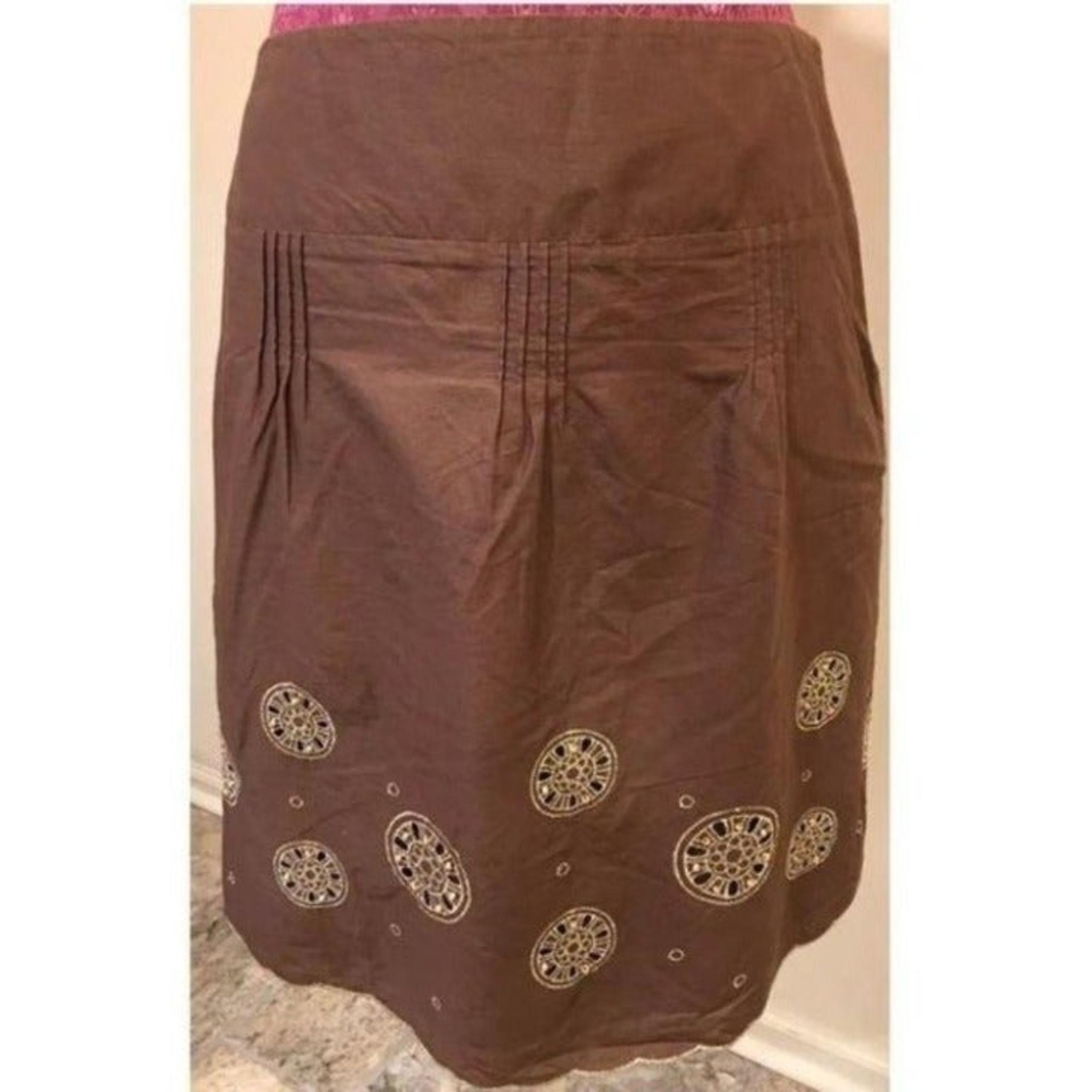 Ann Taylor Loft Petites Skirt 6P Beaded Medallion