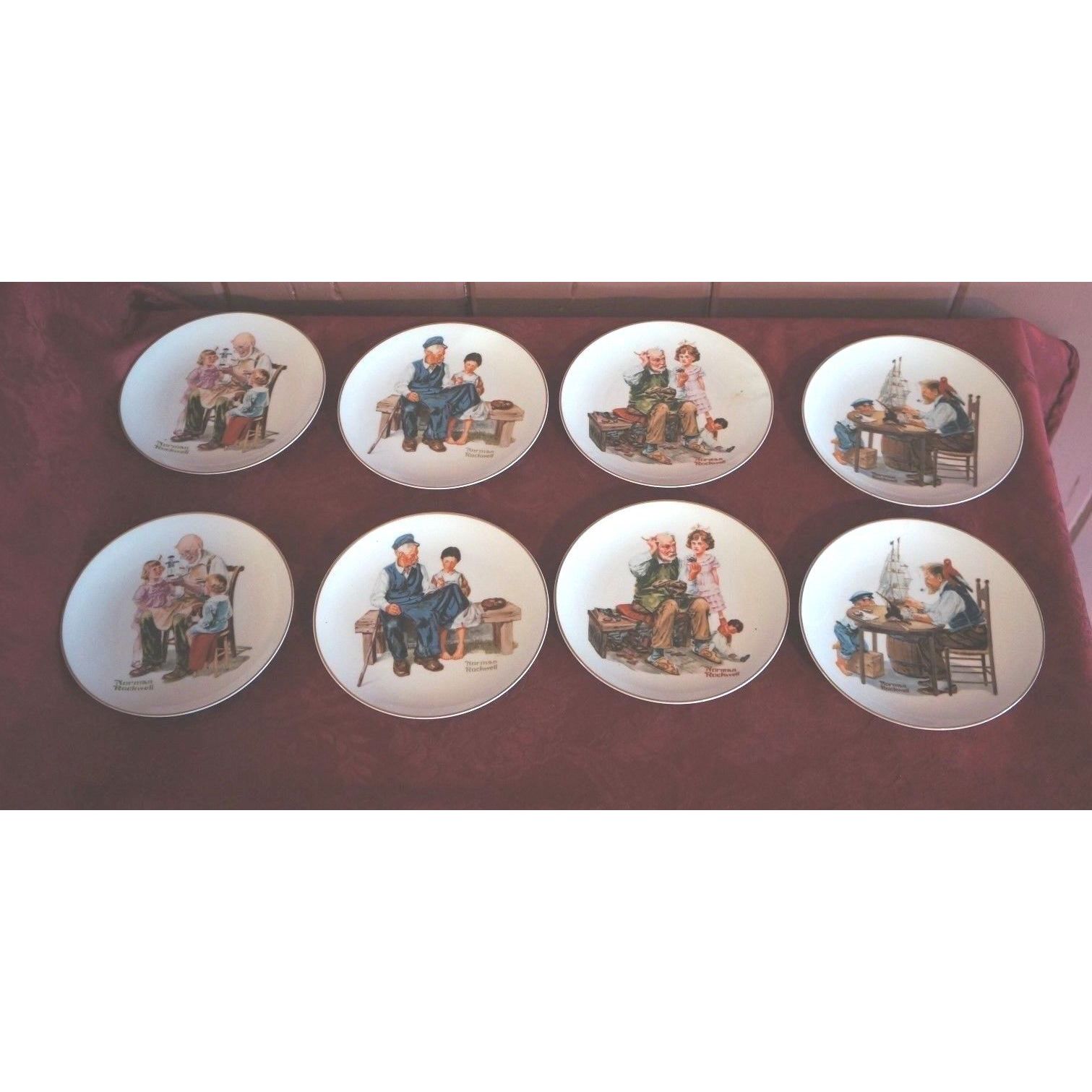 1984 NORMAN ROCKWELL MUSEUM 6.5 INCH COLLECTOR PLATES: EIGHT PLATES
