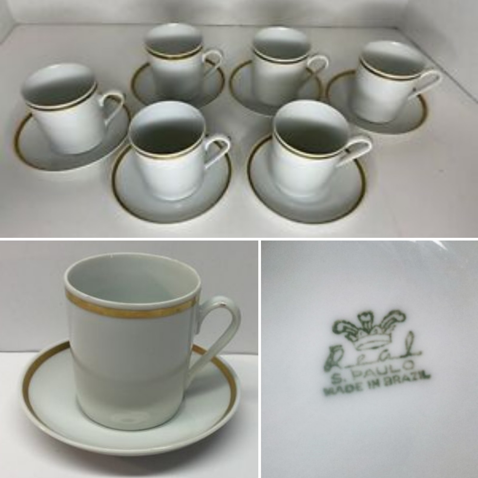 Set of six (6) vintage Real, S. Paulo china expresso cups