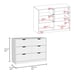 Basilea 4-Drawer Dresser with 2 Cabinets - White