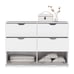 Basilea 4-Drawer Dresser with 2 Cabinets - White