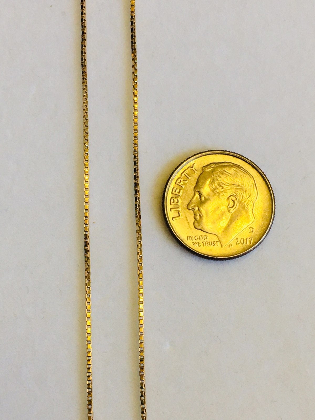 14K Yellow Gold 25 Box Chain Necklace